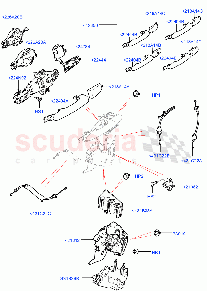 Front Door Lock Controls (Halewood (UK)) of Land Rover Land Rover Discovery Sport (2015+) [2.0 Turbo Diesel AJ21D4]