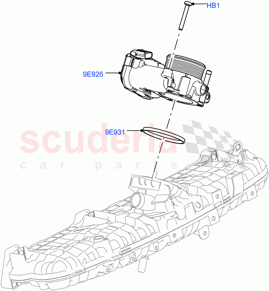 Throttle Housing (Nitra Plant Build) (3.0L AJ20P6 Petrol High) ((V) FROML2000001) of Land Rover Land Rover Defender (2020+) [3.0 I6 Turbo Petrol AJ20P6]