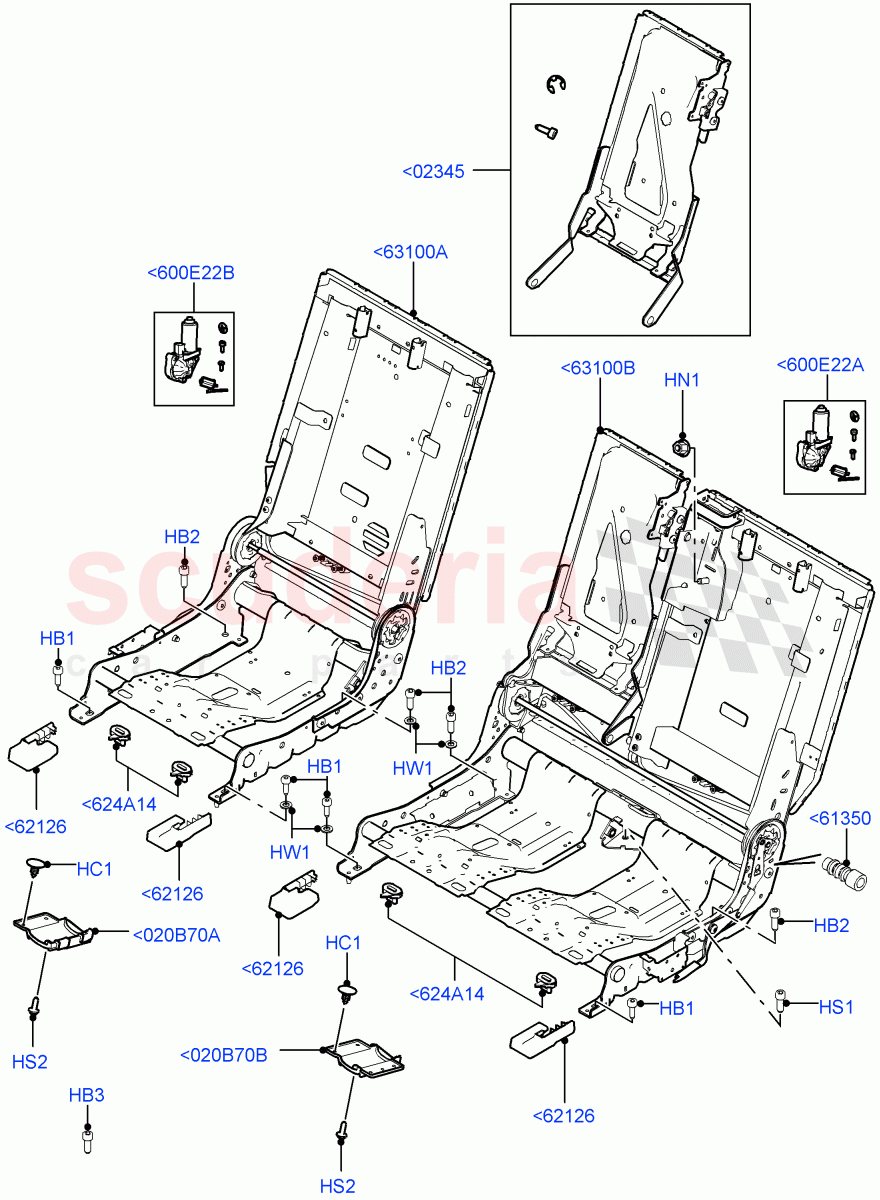 Rear Seat Base (With 60/40 Manual Fold Thru Rr Seat, With 60/40 Power Fold Thru Rr Seat) of Land Rover Land Rover Range Rover (2012-2021) [3.0 Diesel 24V DOHC TC]