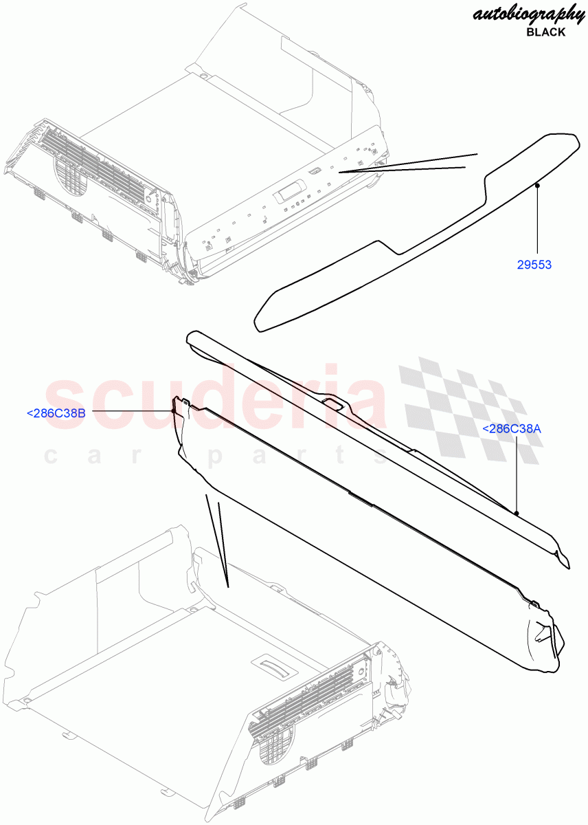 Back Door/Tailgate Trim Panels (Autobiography Black / SV Autobiography) (Bright Trunk Lid Finisher, Trunk Lid Finisher - Graphite Atlas, Trunk Lid Finisher - Atlas) ((V) FROMEA000001) of Land Rover Land Rover Range Rover (2012-2021) [3.0 I6 Turbo Petrol AJ20P6]
