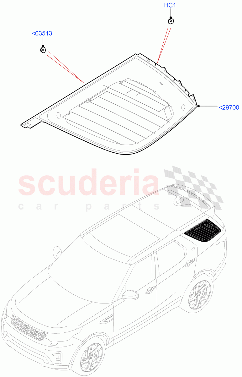 Quarter Windows (Nitra Plant Build) ((V) FROMK2000001) of Land Rover Land Rover Discovery 5 (2017+) [2.0 Turbo Diesel]
