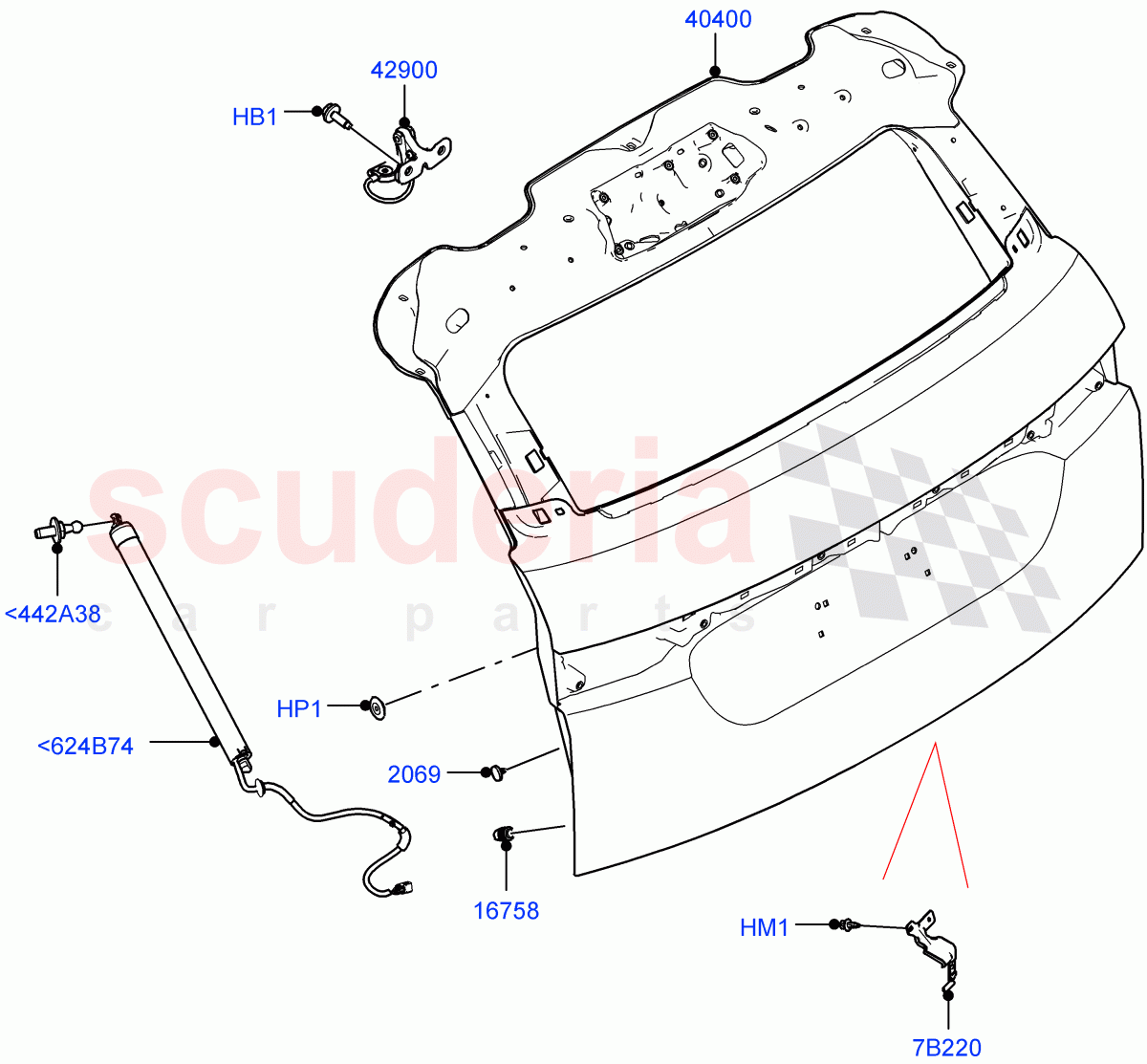 Luggage Compartment Door (Door And Fixings) (Changsu (China)) of Land Rover Land Rover Range Rover Evoque (2019+) [2.0 Turbo Diesel]
