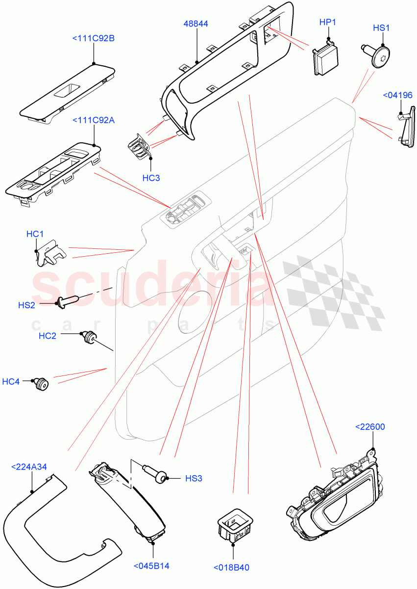 Front Door Trim Installation (Changsu (China)) ((V) FROMFG000001, (V) TOKG446856) of Land Rover Land Rover Discovery Sport (2015+) [2.0 Turbo Diesel]