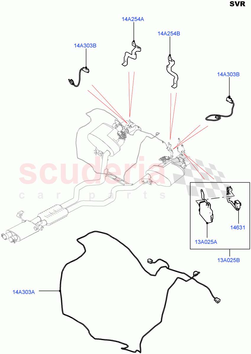 Vehicle Modules And Sensors (Exhaust) (SVR Version, SVR) ((V) FROMFA000001) of Land Rover Land Rover Range Rover Sport (2014+) [3.0 I6 Turbo Petrol AJ20P6]