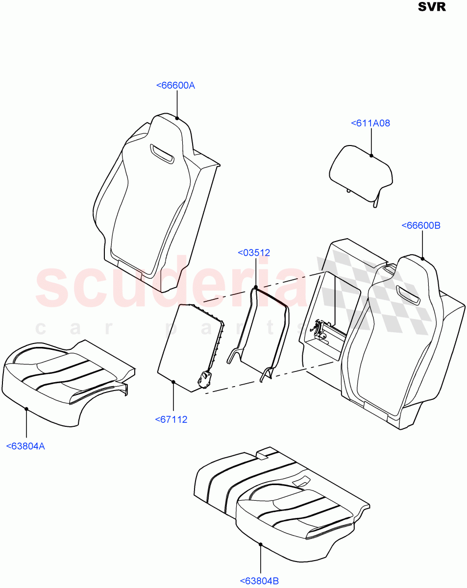 Rear Seat Covers (SVR Version, SVR) ((V) FROMFA000001) of Land Rover Land Rover Range Rover Sport (2014+) [2.0 Turbo Diesel]