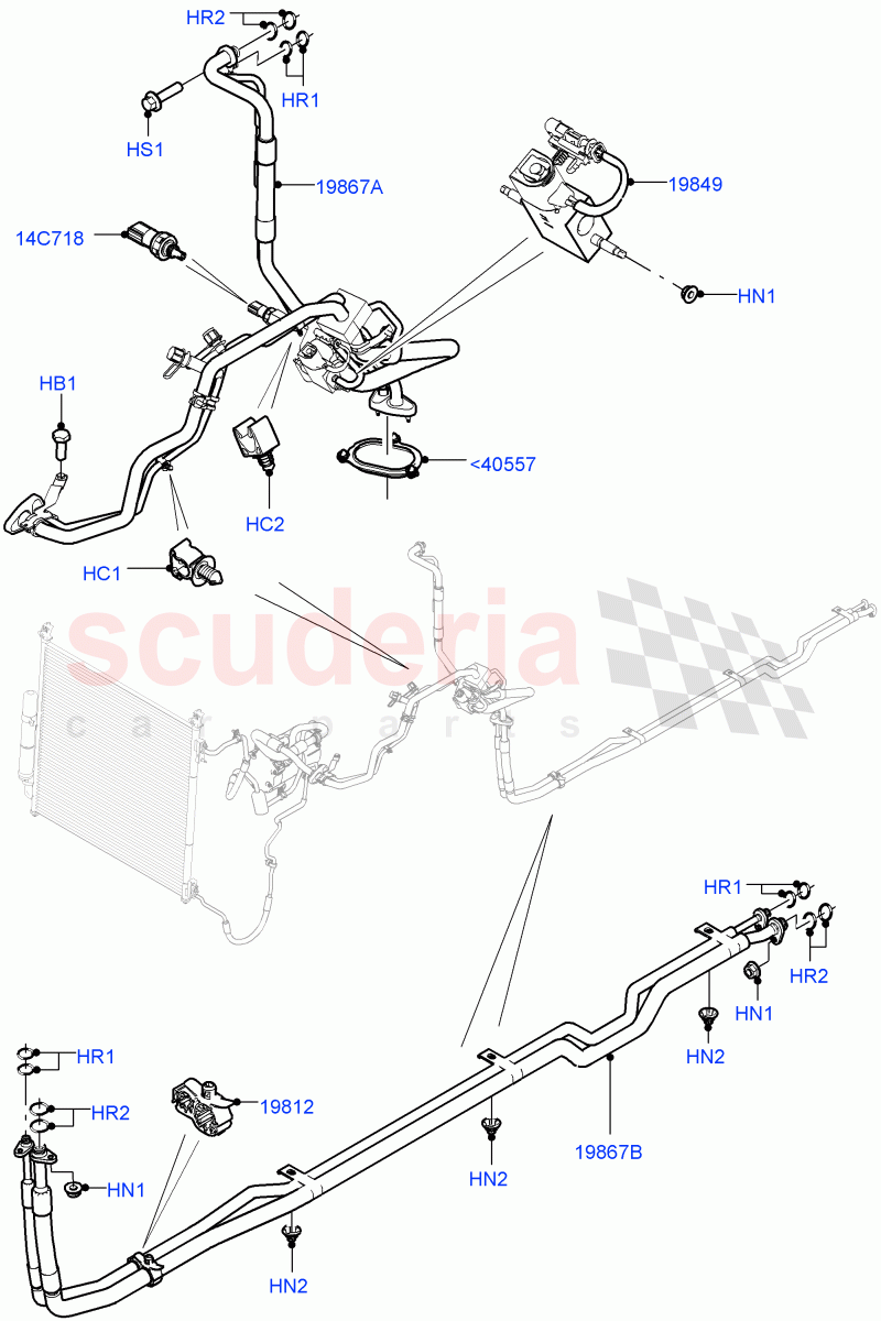 Air Conditioning Condensr/Compressr (Centre And Front) (With Front Comfort Air Con (IHKA), Electric Engine Battery-PHEV, With Air Conditioning - Front/Rear, Premium Air Conditioning-Front/Rear) ((V) FROMKA000001) of Land Rover Land Rover Range Rover Sport (2014+) [3.0 I6 Turbo Diesel AJ20D6]