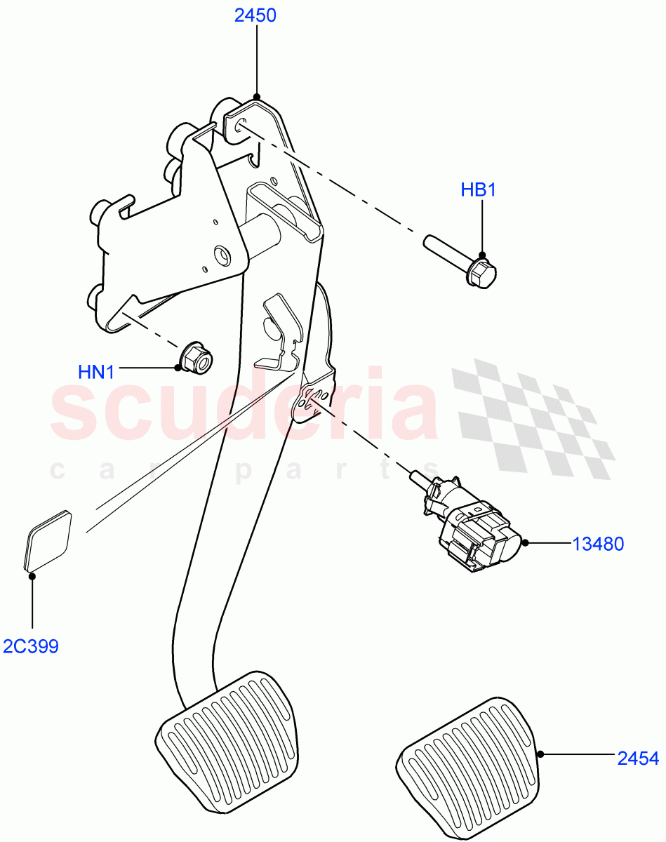 Brake And Clutch Controls (With Petrol Engines) of Land Rover Land Rover Range Rover Sport (2014+) [3.0 I6 Turbo Petrol AJ20P6]