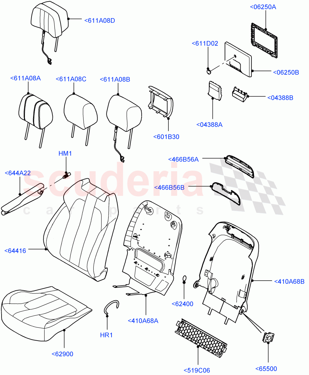 Front Seat Covers (Windsor Leather Perforated) ((V) TOHA999999) of Land Rover Land Rover Range Rover Sport (2014+) [4.4 DOHC Diesel V8 DITC]