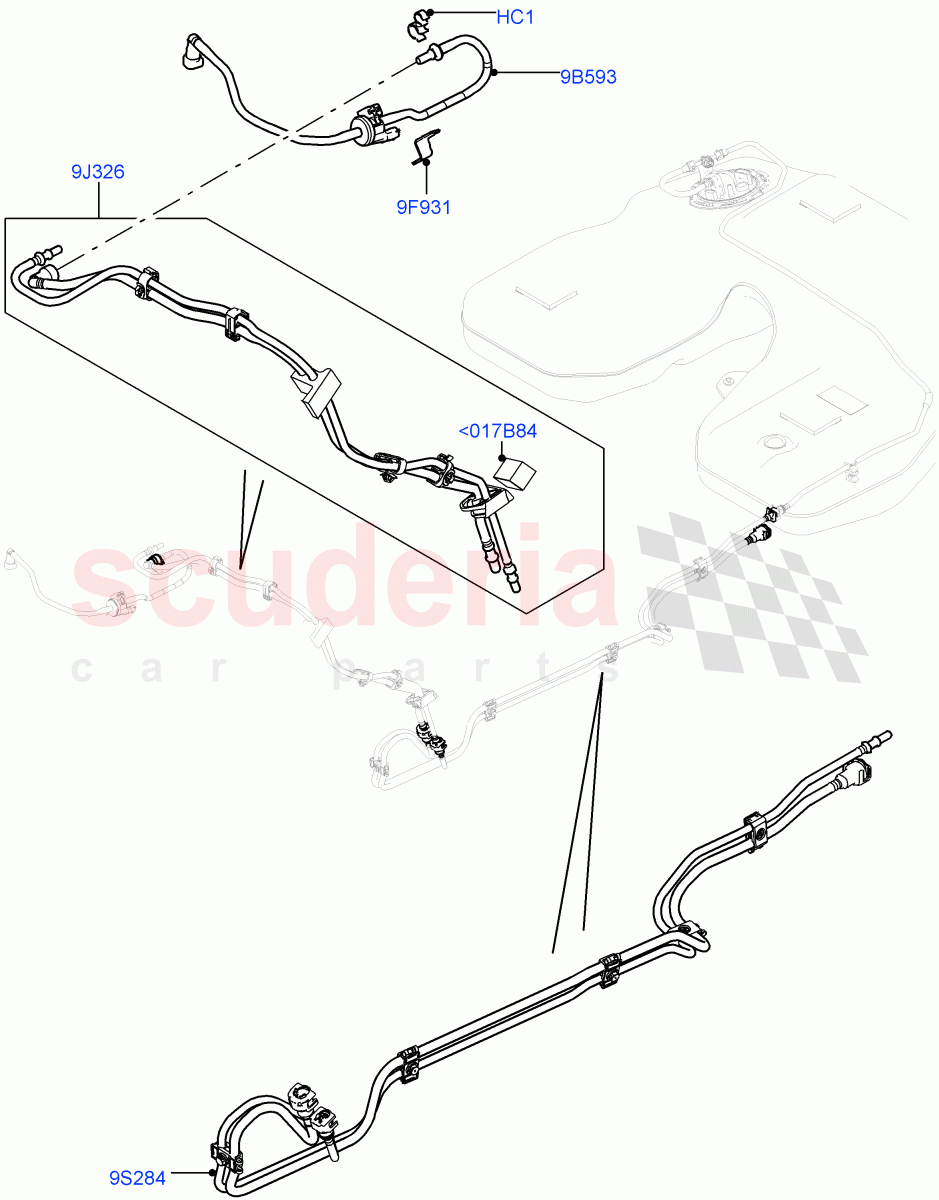 Fuel Lines (Front) (5.0L OHC SGDI SC V8 Petrol - AJ133) ((V) TODA999999) of Land Rover Land Rover Range Rover (2012-2021) [5.0 OHC SGDI SC V8 Petrol]