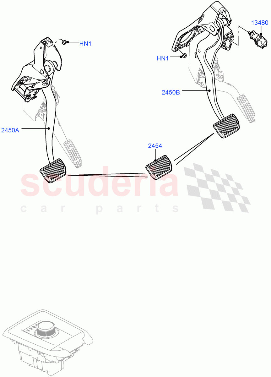 Brake And Clutch Controls (9 Speed Auto AWD, Halewood (UK), 9 Speed Auto Trans 9HP50) ((V) TOLH999999) of Land Rover Land Rover Discovery Sport (2015+) [2.0 Turbo Diesel AJ21D4]
