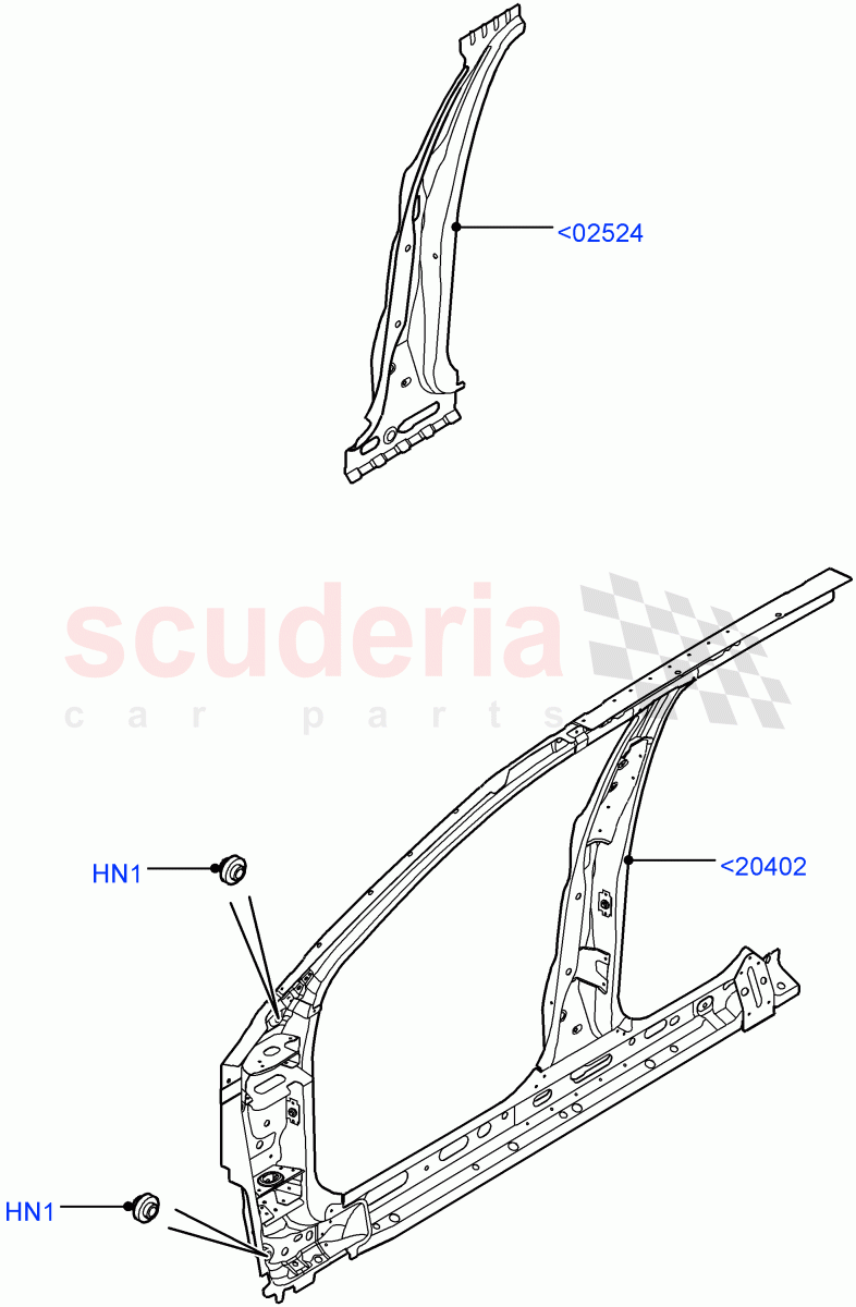 Side Panels - Inner (Front) (Itatiaia (Brazil)) ((V) FROMGT000001) of Land Rover Land Rover Range Rover Evoque (2012-2018) [2.0 Turbo Petrol GTDI]