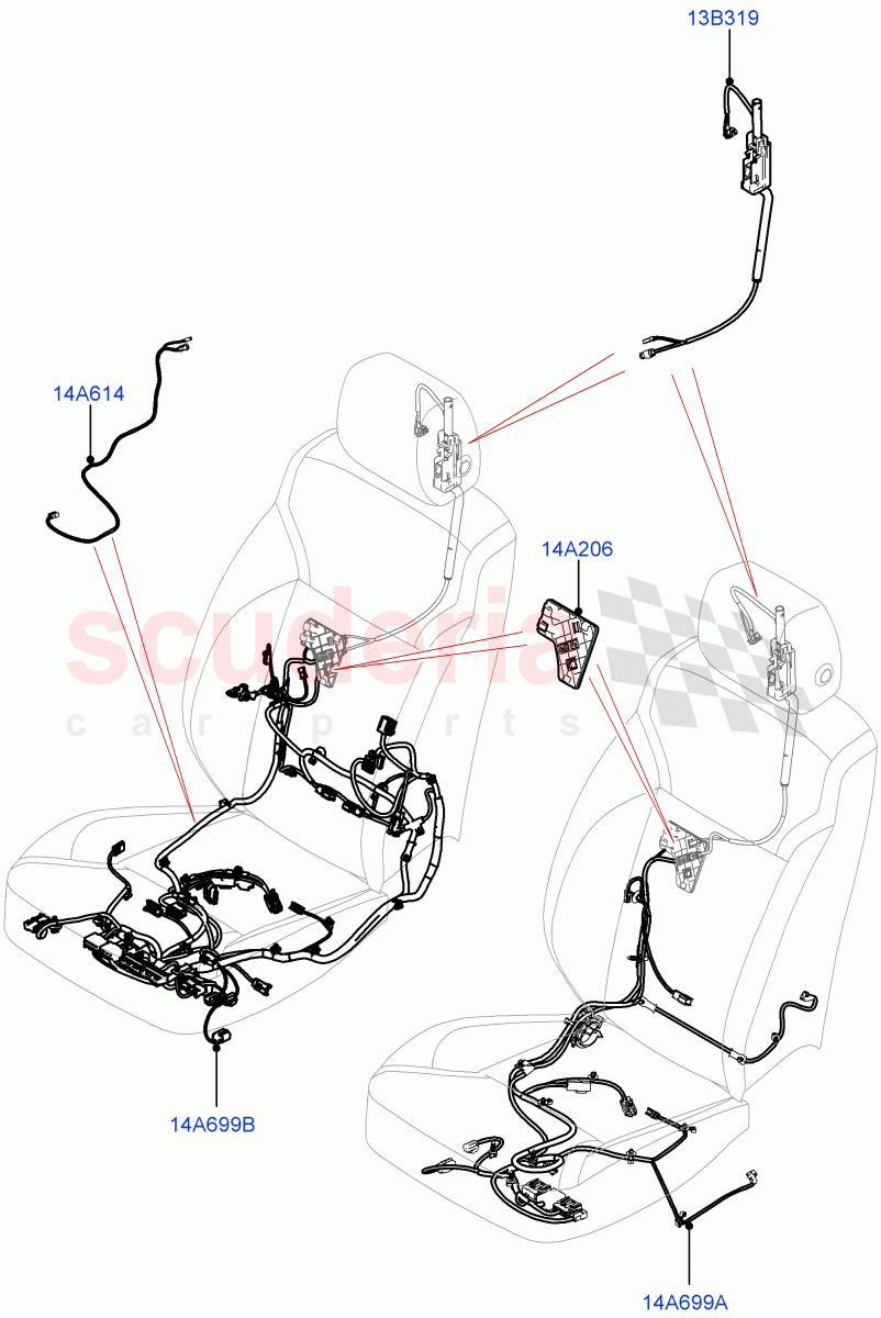 Wiring - Seats (Front Seats) ((V) TOLA999999) of Land Rover Land Rover Range Rover Velar (2017+) [2.0 Turbo Diesel AJ21D4]