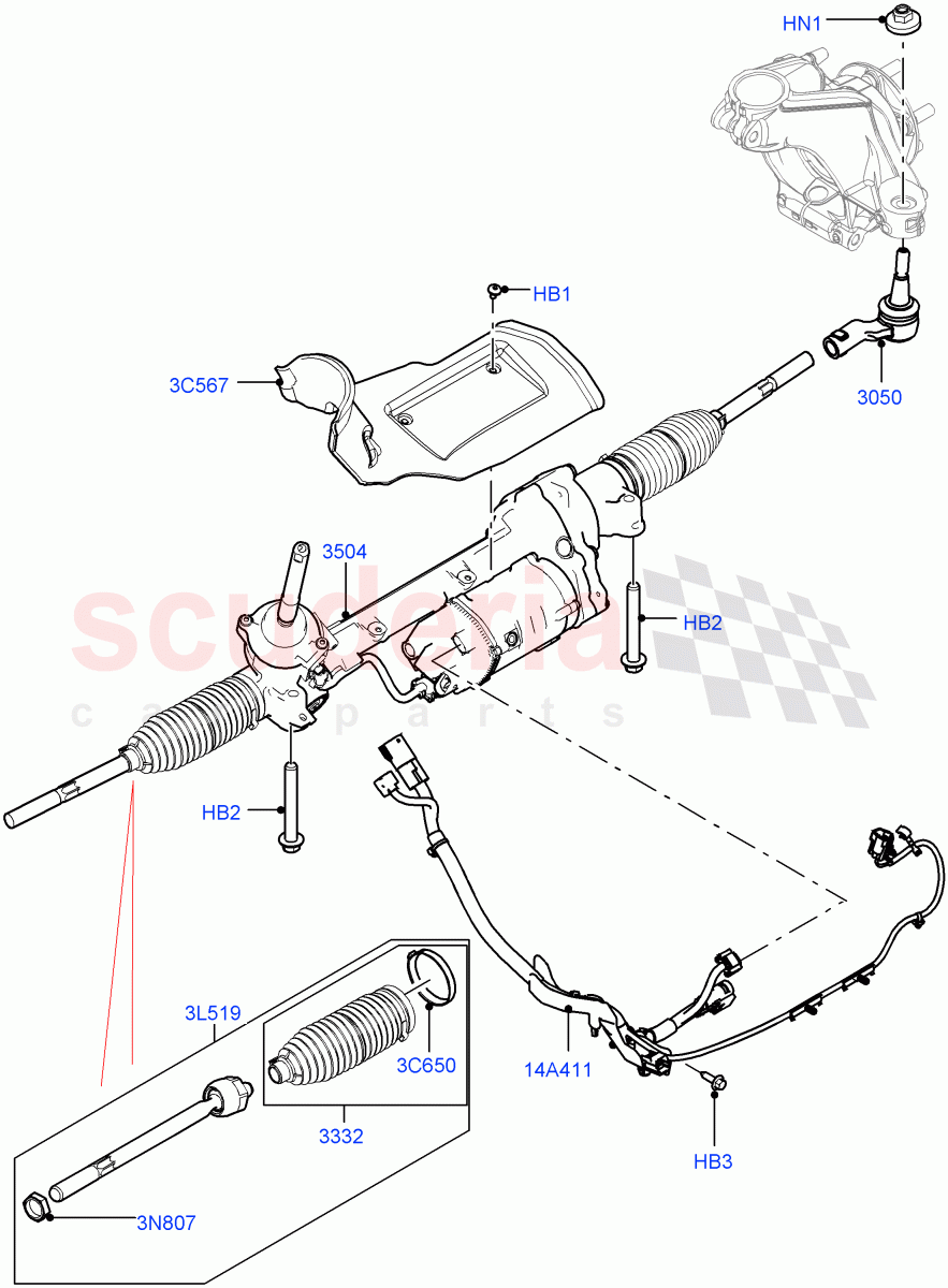 Steering Gear (Changsu (China)) ((V) FROMEG000001) of Land Rover Land Rover Range Rover Evoque (2012-2018) [2.0 Turbo Petrol AJ200P]
