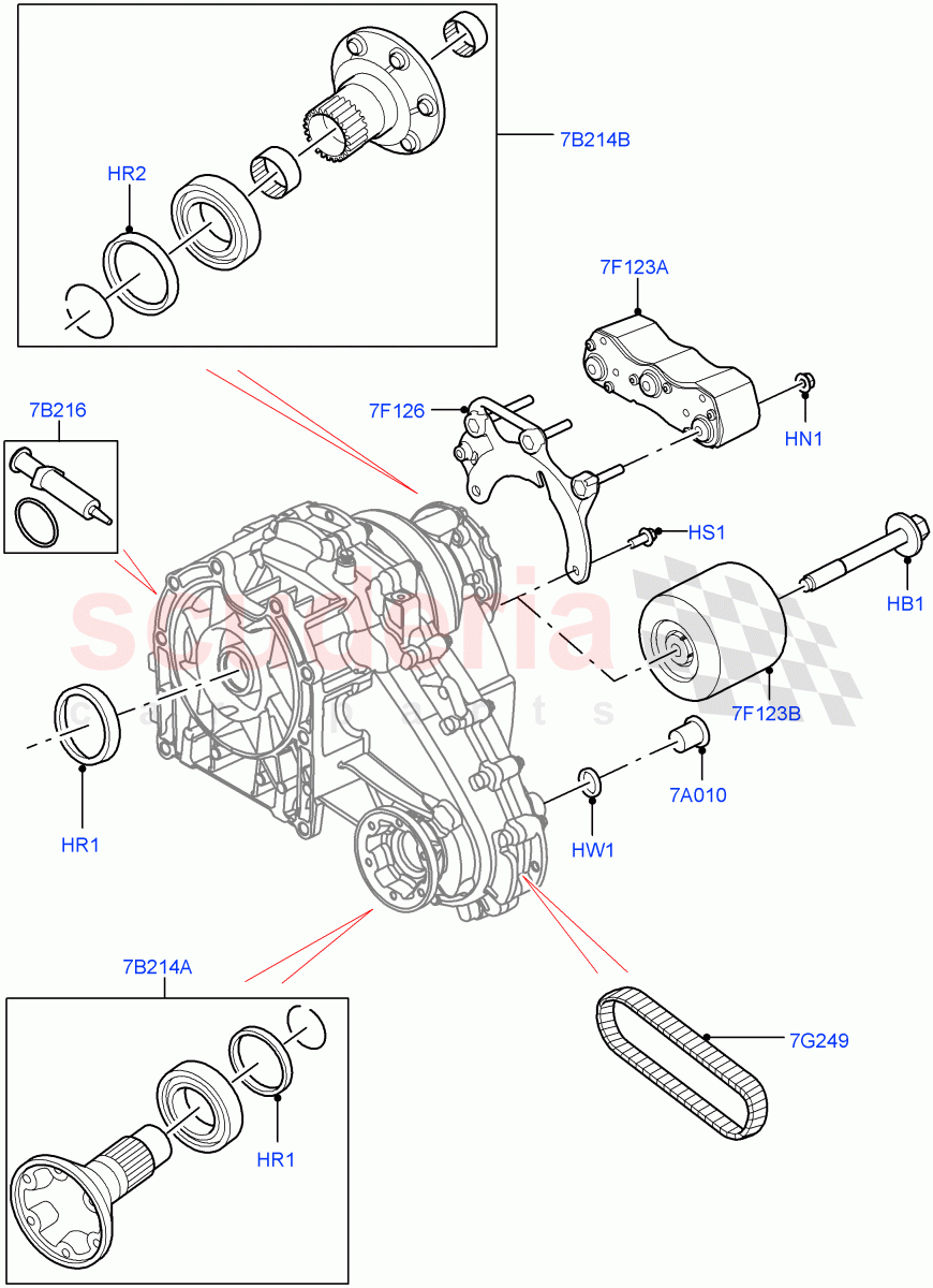 Transfer Drive Components (Solihull Plant Build) (With 1 Speed Transfer Case) ((V) FROMHA000001) of Land Rover Land Rover Discovery 5 (2017+) [2.0 Turbo Diesel]