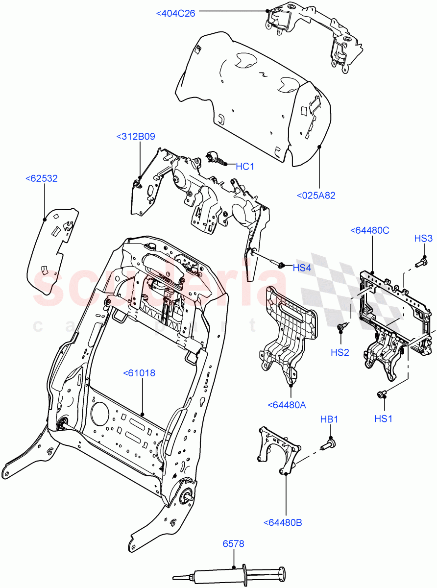 Front Seat Back (Articulated Squabs) ((V) FROMEA000001, (V) TOHA999999) of Land Rover Land Rover Range Rover (2012-2021) [2.0 Turbo Petrol AJ200P]