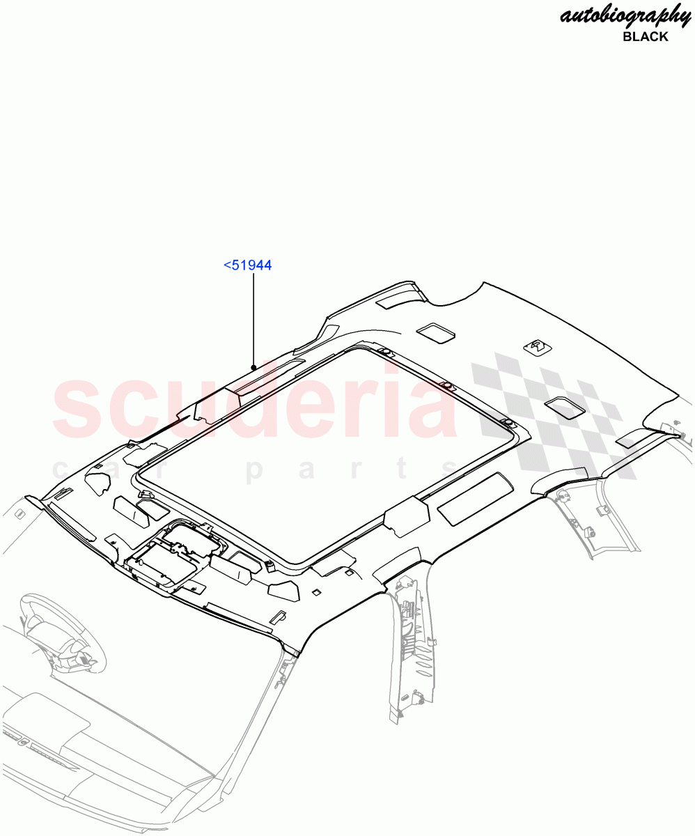 Headlining And Sun Visors (Interior Trim - Alston Patterned) ((V) FROMEA000001) of Land Rover Land Rover Range Rover (2012-2021) [3.0 I6 Turbo Petrol AJ20P6]