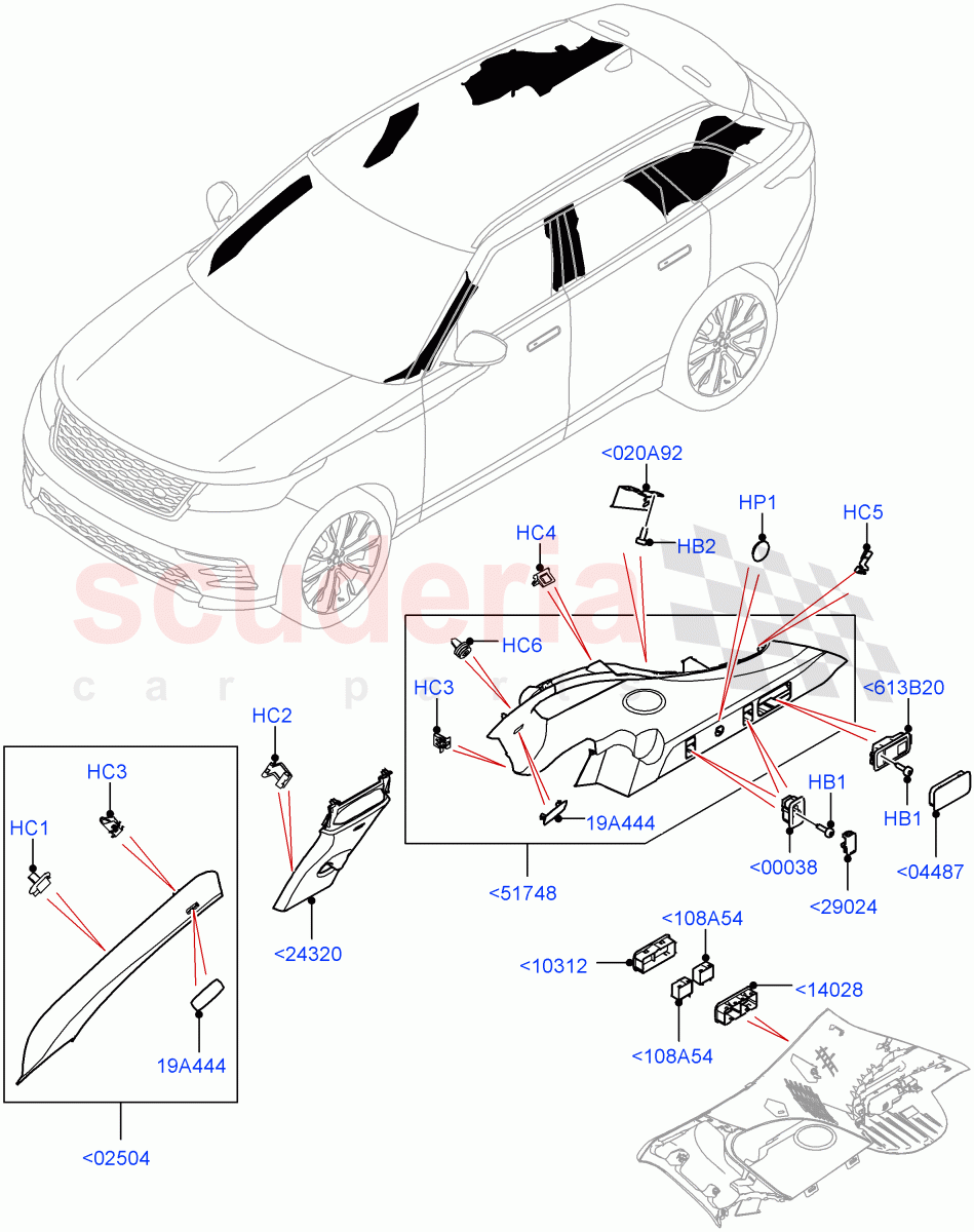 Side Trim (Upper) of Land Rover Land Rover Range Rover Velar (2017+) [3.0 I6 Turbo Diesel AJ20D6]