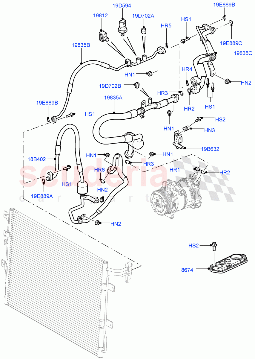 Air Conditioning System (3.0L 24V DOHC V6 TC Diesel) ((V) FROMAA000001) of Land Rover Land Rover Range Rover Sport (2010-2013) [5.0 OHC SGDI SC V8 Petrol]