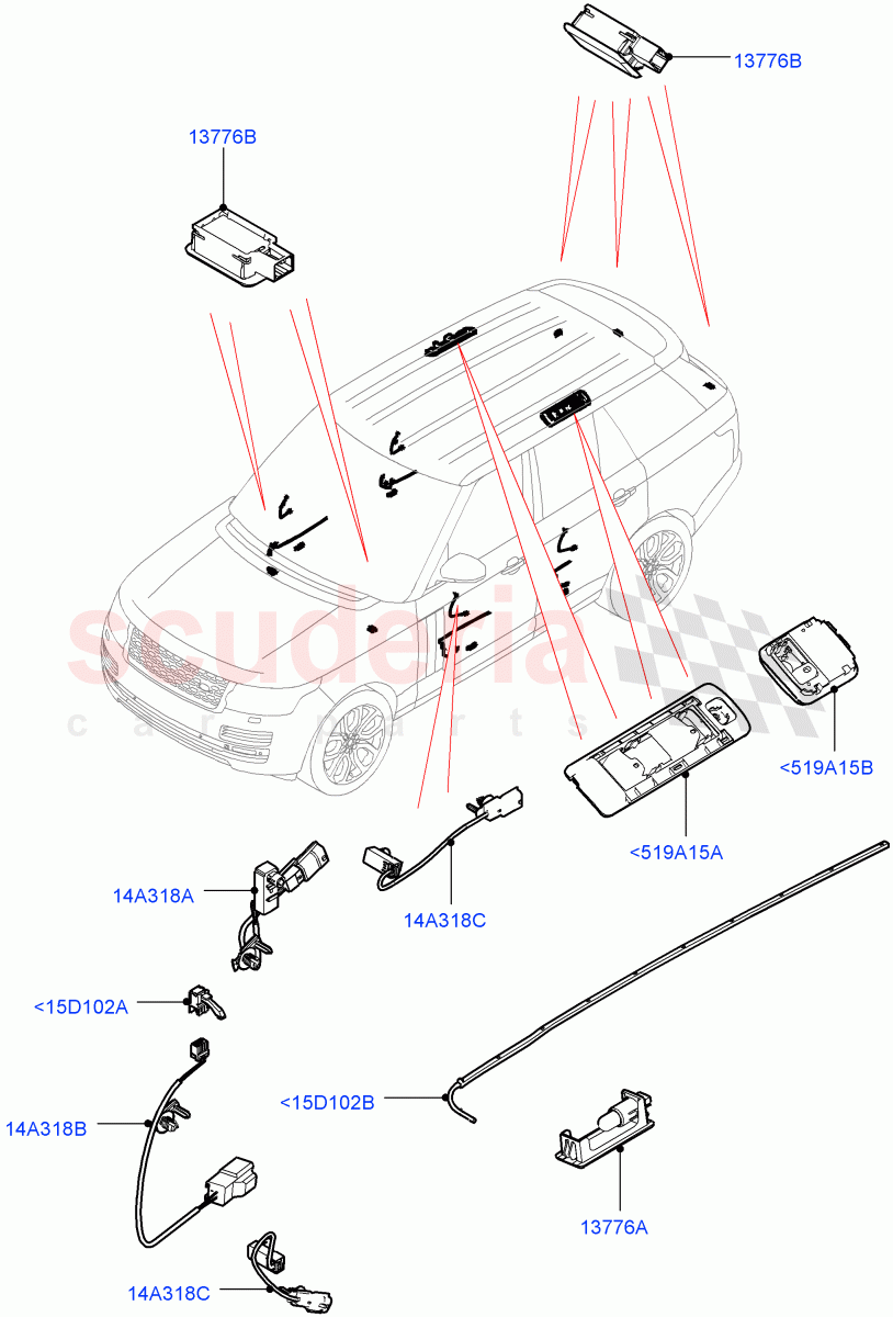 Interior Lamps (Tailgate, Door - Front/Rear) of Land Rover Land Rover Range Rover (2012-2021) [4.4 DOHC Diesel V8 DITC]