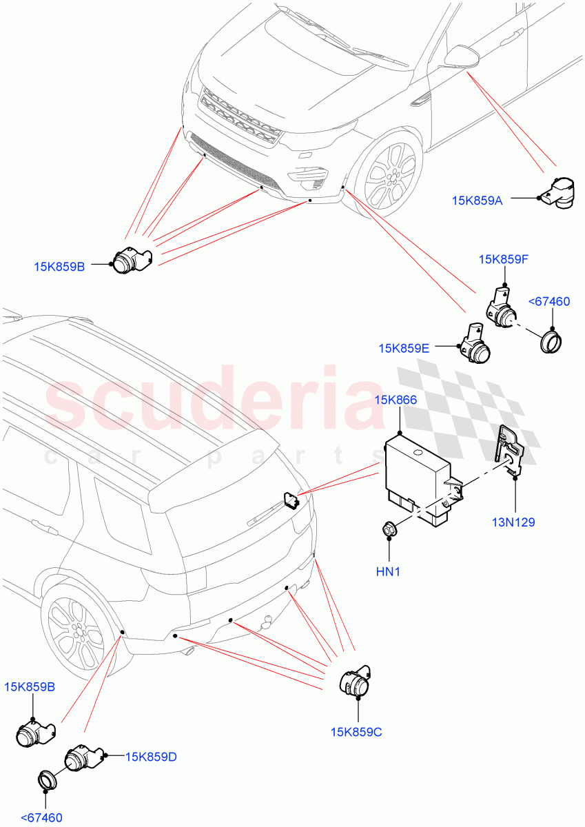 Parking Distance Control (Halewood (UK)) ((V) FROMLH000001, (V) TOLH999999) of Land Rover Land Rover Discovery Sport (2015+) [2.2 Single Turbo Diesel]