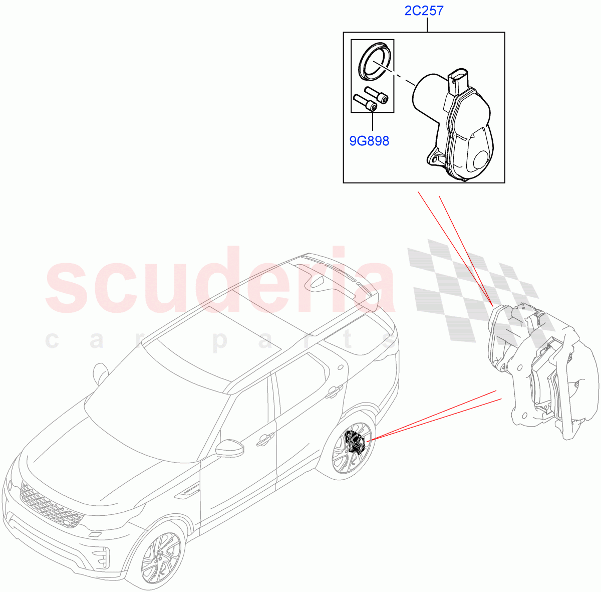 Parking Brake (Nitra Plant Build) ((V) FROMK2000001) of Land Rover Land Rover Discovery 5 (2017+) [3.0 Diesel 24V DOHC TC]