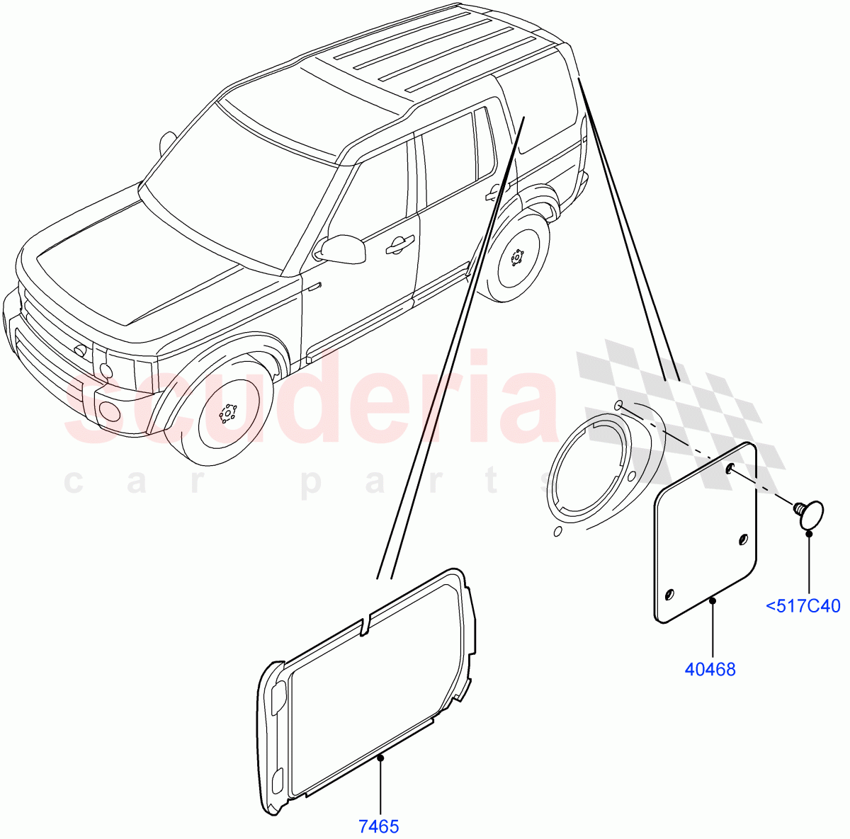Quarter Windows (Commercial) (With 2 Seat Configuration) ((V) FROMAA000001) of Land Rover Land Rover Discovery 4 (2010-2016) [4.0 Petrol V6]