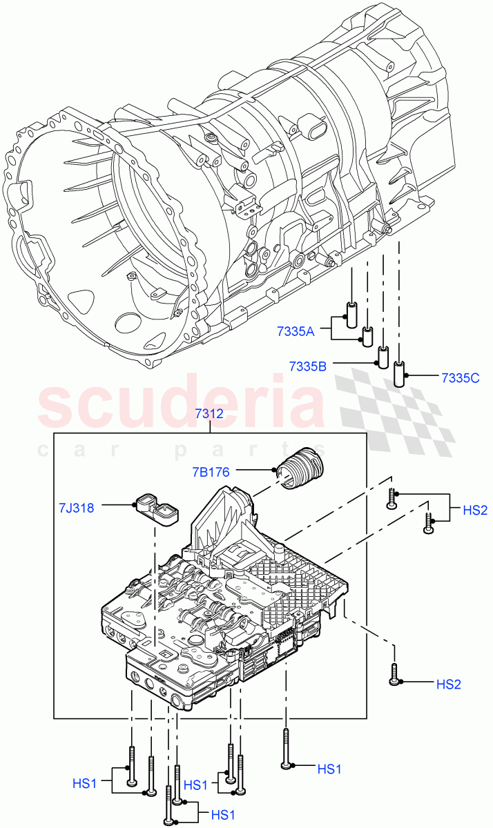 Valve Body - Main Control & Servo's (3.0 V6 Diesel, 6 Speed Auto Transmission ZF 6HP28, 5.0L OHC SGDI SC V8 Petrol - AJ133, 5.0L OHC SGDI NA V8 Petrol - AJ133) ((V) FROMAA000001) of Land Rover Land Rover Range Rover Sport (2010-2013) [3.0 Diesel 24V DOHC TC]