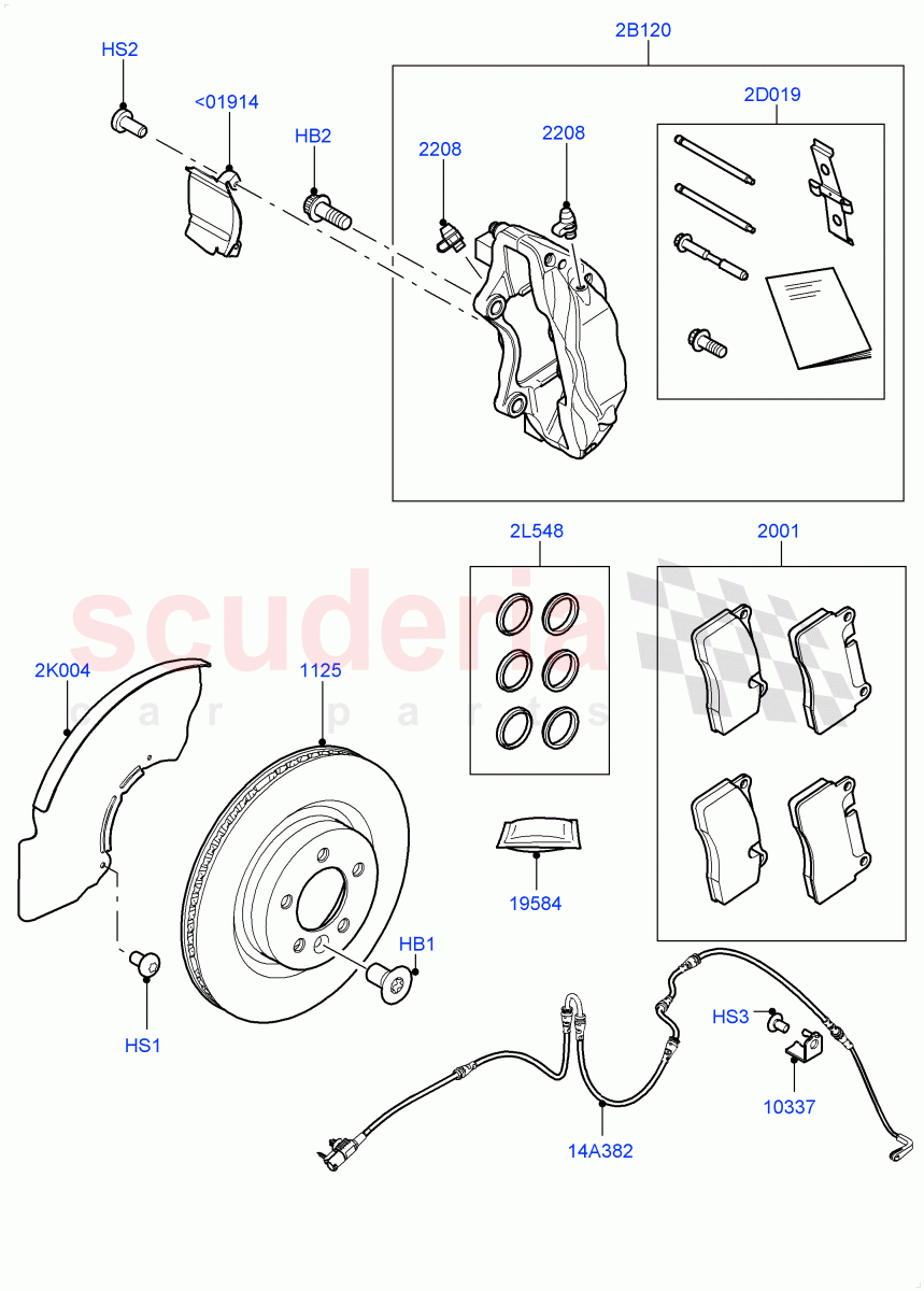 Front Brake Discs And Calipers (Front Disc And Caliper Size 19, Disc And Caliper Size-Frt 19/RR 19) ((V) FROMJA000001) of Land Rover Land Rover Range Rover Sport (2014+) [3.0 Diesel 24V DOHC TC]