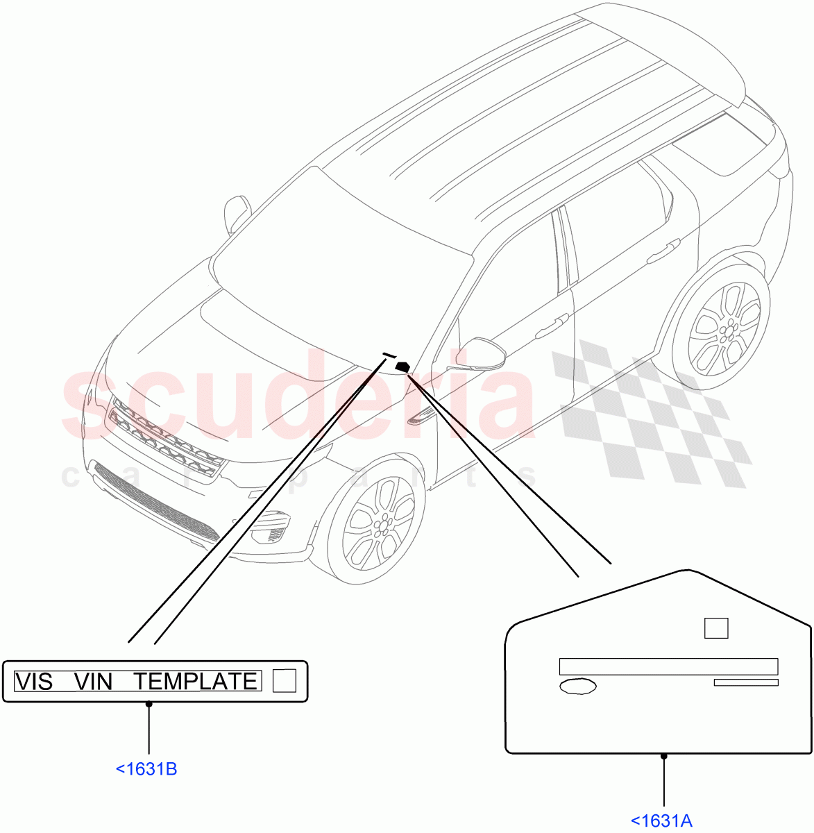 Labels (Windscreen) (Changsu (China)) ((V) FROMFG000001) of Land Rover Land Rover Discovery Sport (2015+) [2.0 Turbo Diesel]