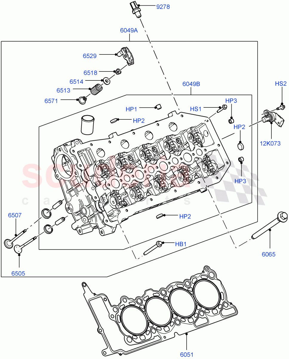 Cylinder Head (LH) (3.6L V8 32V DOHC EFi Diesel Lion) ((V) FROMAA000001) of Land Rover Land Rover Range Rover Sport (2010-2013) [3.6 V8 32V DOHC EFI Diesel]