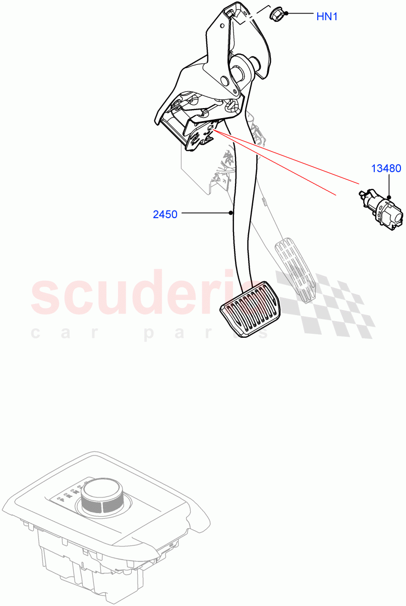 Brake And Clutch Controls (8 Speed Automatic Trans 8G30, Changsu (China)) ((V) FROMKG006088, (V) TOMG575834) of Land Rover Land Rover Range Rover Evoque (2019+) [2.0 Turbo Diesel AJ21D4]