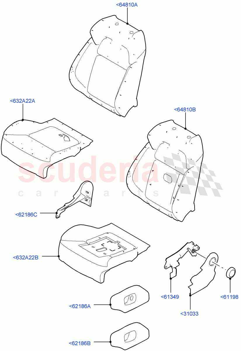 Front Seat Pads/Valances & Heating (Pads/Valances) (Manual Front Seat Adj Driver & Pass) ((V) TOHA999999) of Land Rover Land Rover Range Rover Sport (2014+) [3.0 DOHC GDI SC V6 Petrol]