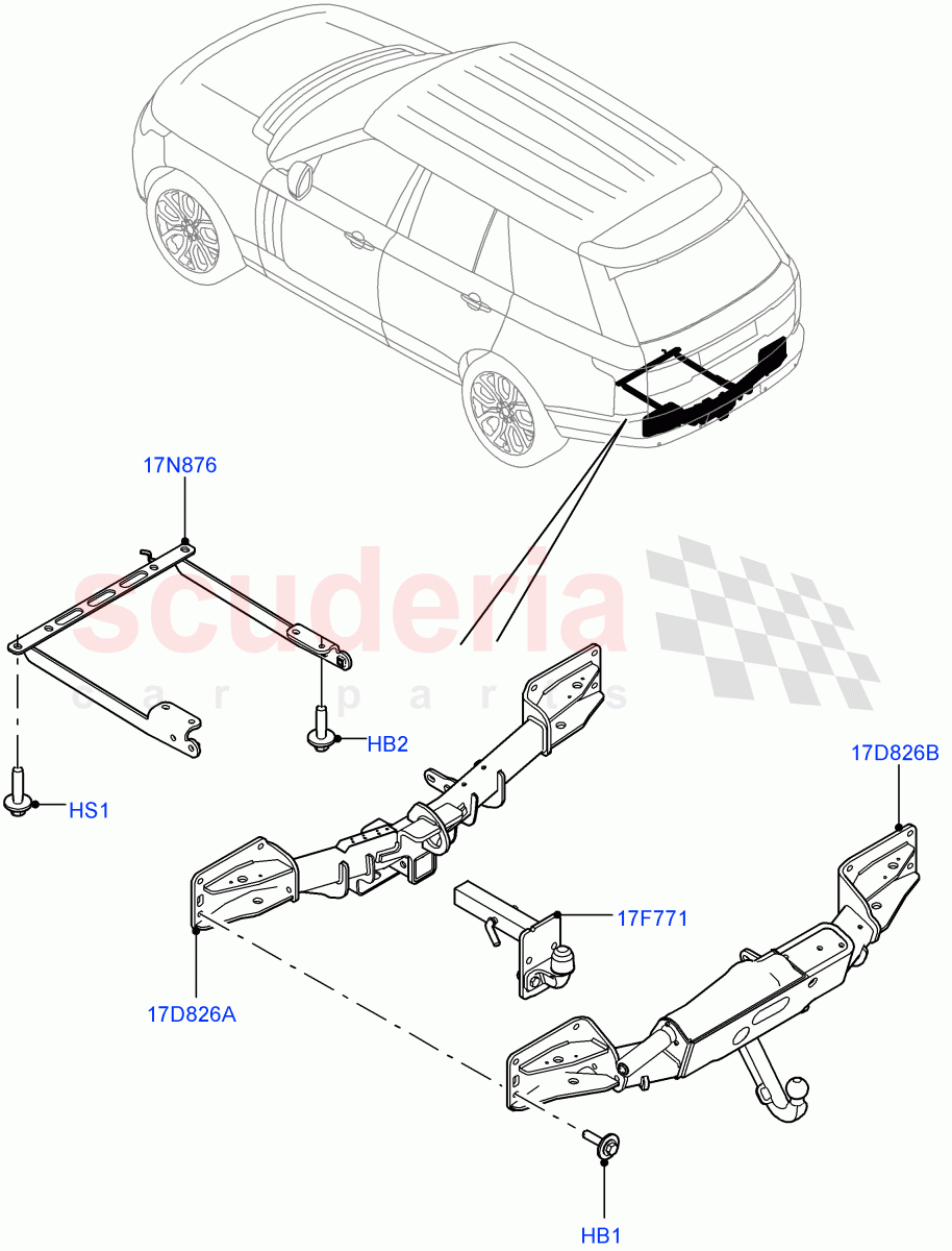 Tow Bar of Land Rover Land Rover Range Rover (2012-2021) [5.0 OHC SGDI NA V8 Petrol]