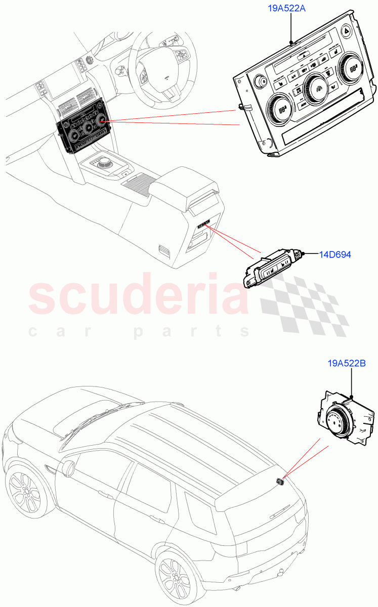 Heater & Air Conditioning Controls (Halewood (UK)) ((V) TOKH999999) of Land Rover Land Rover Discovery Sport (2015+) [2.0 Turbo Petrol GTDI]
