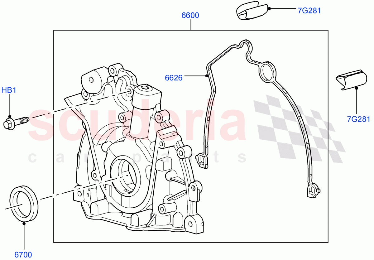 Oil Pump (Solihull Plant Build) (3.0 V6 Diesel Electric Hybrid Eng, 3.0L 24V V6 Turbo Diesel Std Flow, 3.0L 24V DOHC V6 TC Diesel) ((V) FROMAA000001) of Land Rover Land Rover Range Rover (2012-2021) [3.0 Diesel 24V DOHC TC]