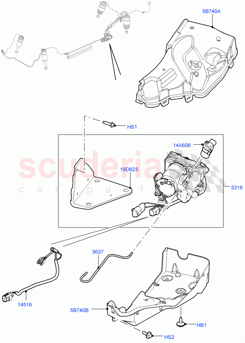 Air Suspension Compressor And Lines ('AMK' Compressor) ((V) FROMDA768700) of Land Rover Land Rover Range Rover Sport (2010-2013) [3.0 Diesel 24V DOHC TC]