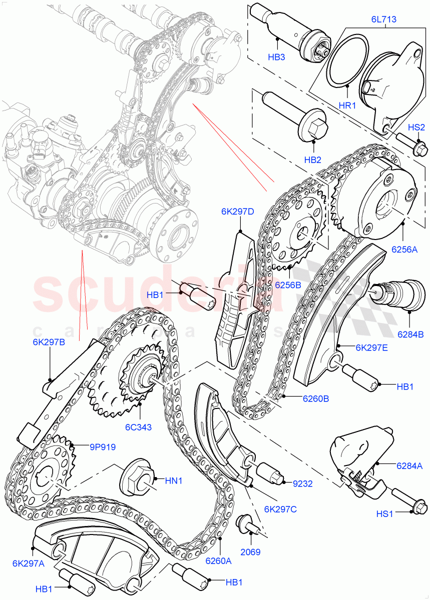 Timing Gear (2.0L I4 DSL HIGH DOHC AJ200, Halewood (UK), 2.0L I4 DSL MID DOHC AJ200) of Land Rover Land Rover Discovery Sport (2015+) [2.0 Turbo Diesel]