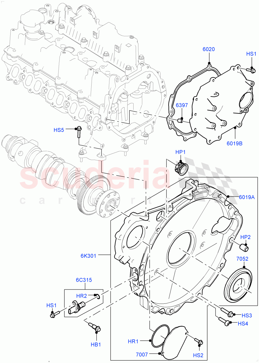 Timing Gear Covers (2.0L I4 DSL MID DOHC AJ200, Halewood (UK), 2.0L I4 DSL HIGH DOHC AJ200) of Land Rover Land Rover Range Rover Evoque (2012-2018) [2.0 Turbo Diesel]