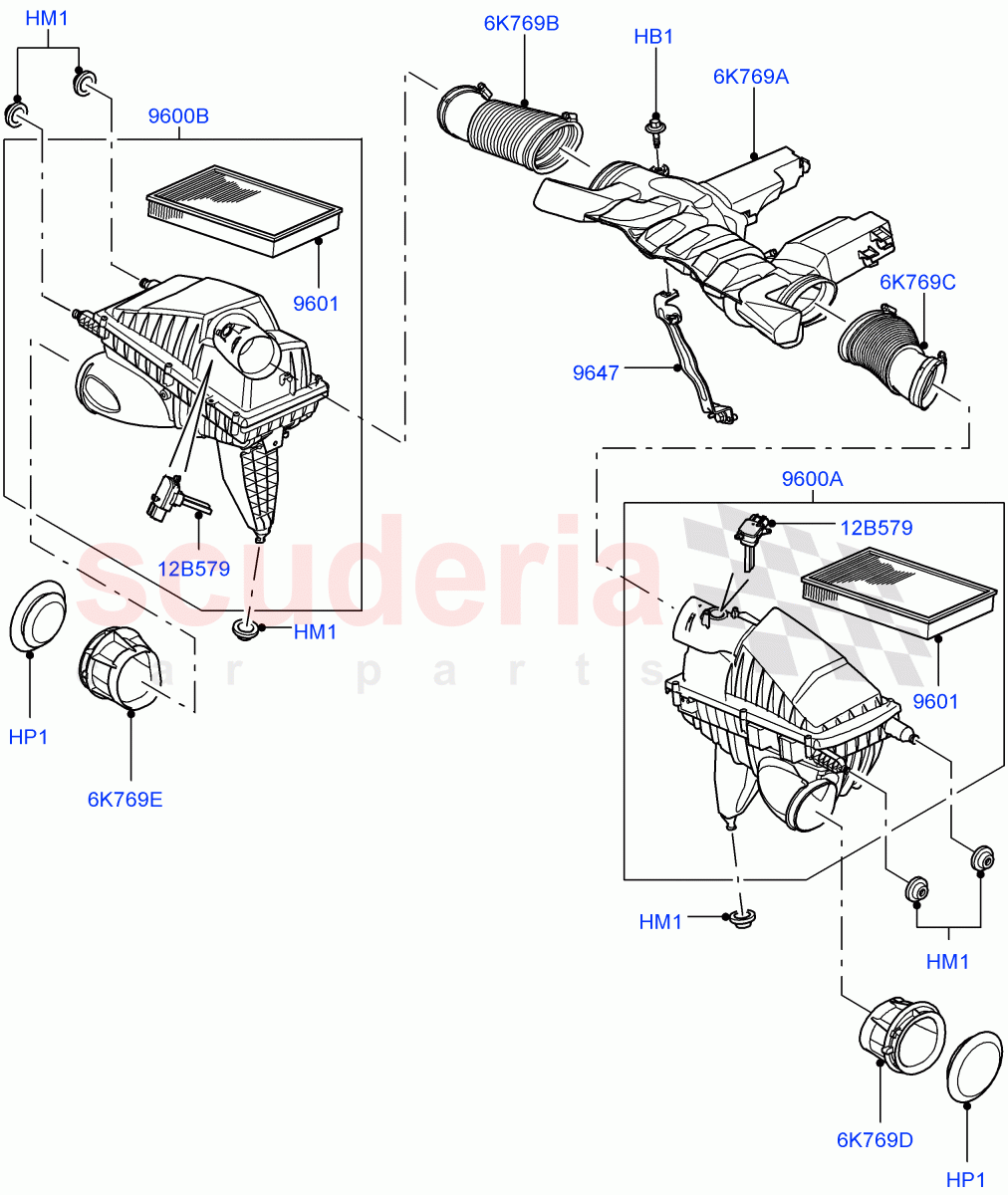 Air Cleaner (5.0L OHC SGDI SC V8 Petrol - AJ133) ((V) FROMAA000001) of Land Rover Land Rover Range Rover (2010-2012) [5.0 OHC SGDI SC V8 Petrol]