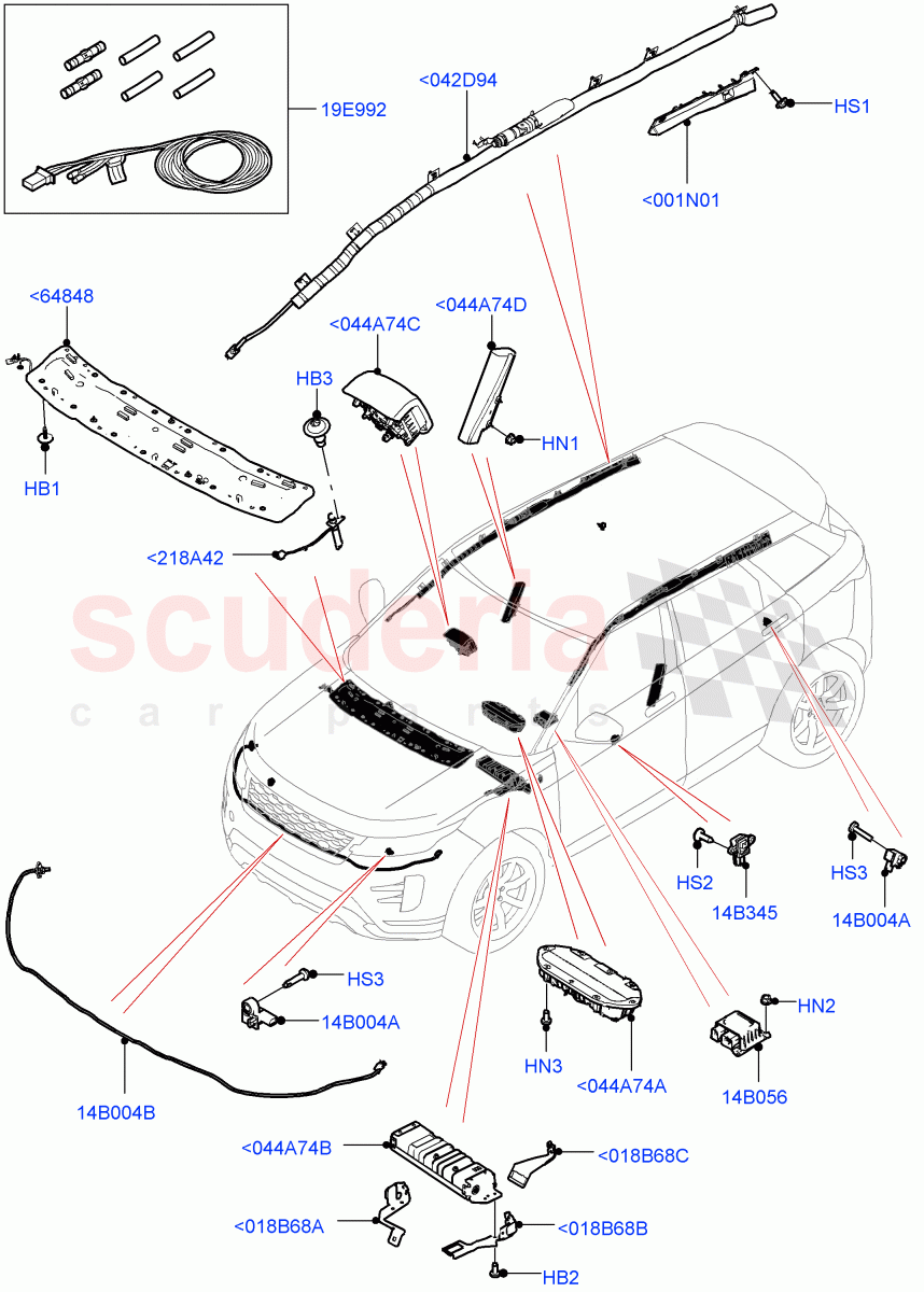 Airbag System (Itatiaia (Brazil)) of Land Rover Land Rover Range Rover Evoque (2019+) [2.0 Turbo Petrol AJ200P]