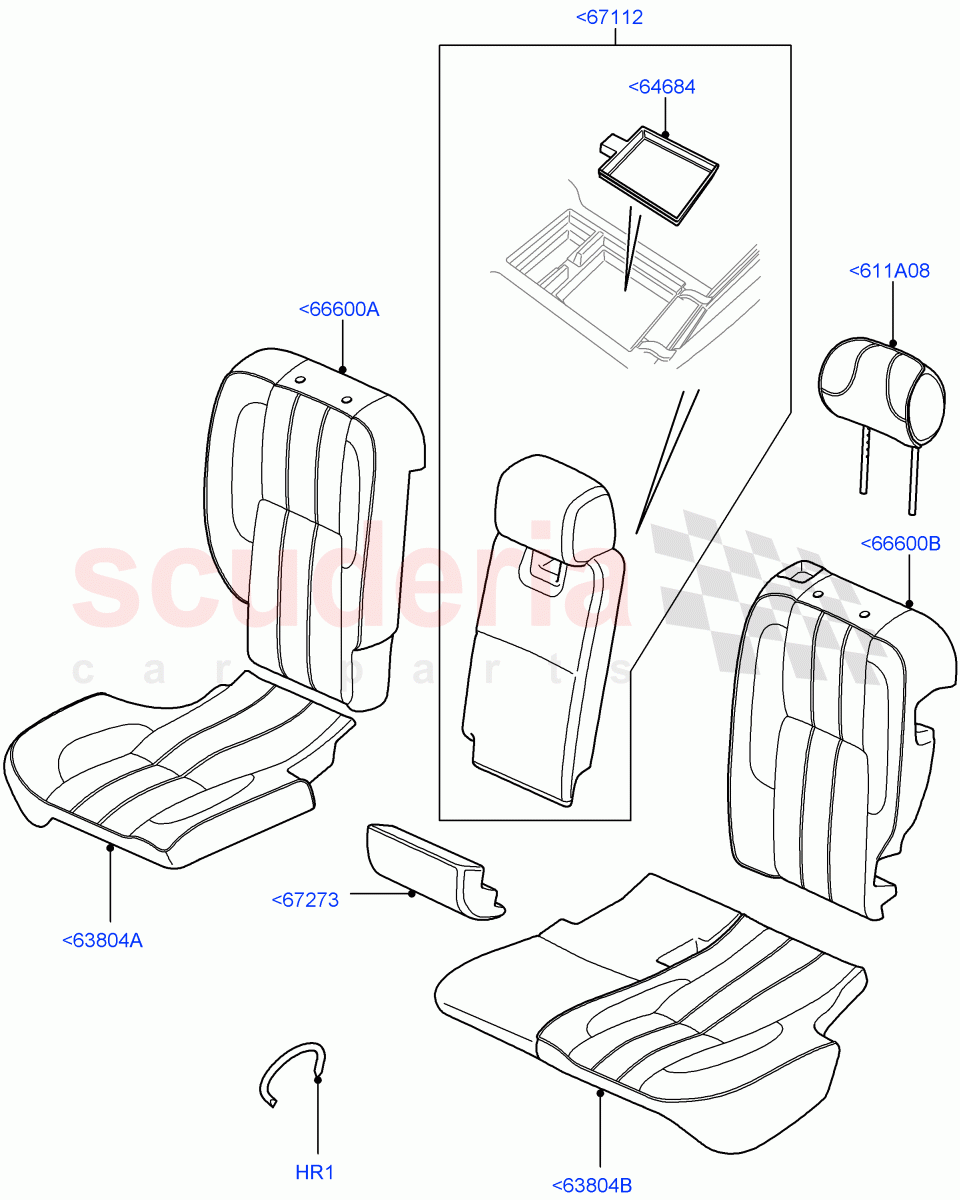 Rear Seat Covers (Semi Aniline Leather Perf, Heated/Cooled Front - Heated Rear) ((V) FROMAA000001) of Land Rover Land Rover Range Rover (2010-2012) [5.0 OHC SGDI NA V8 Petrol]