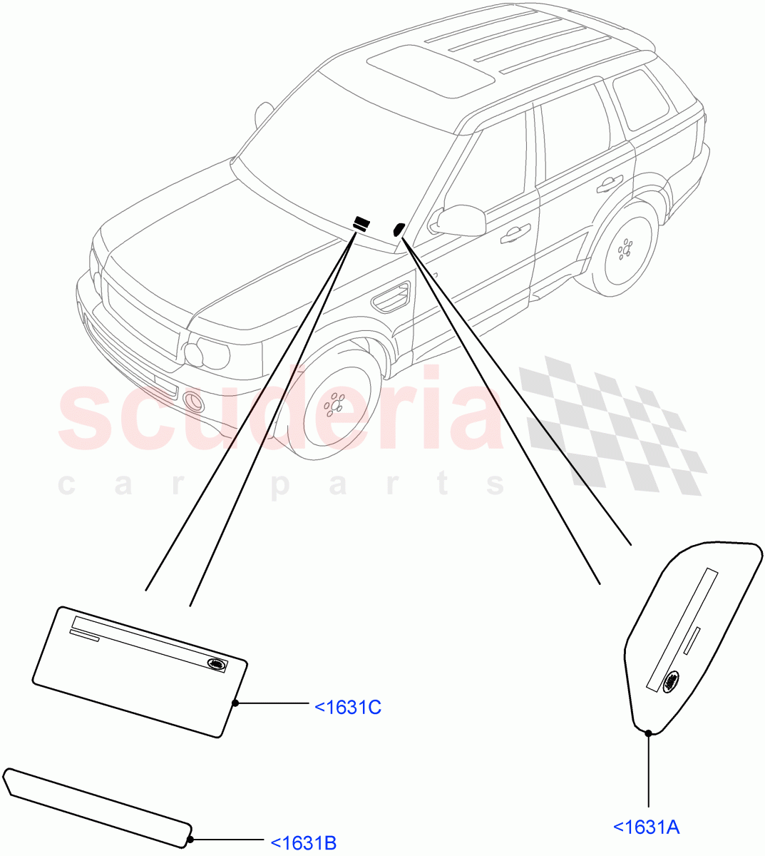 Labels (Windscreen) ((V) FROMAA000001) of Land Rover Land Rover Range Rover Sport (2010-2013) [3.0 Diesel 24V DOHC TC]