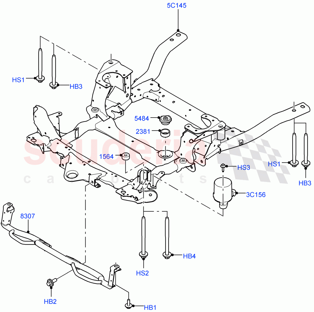Front Cross Member & Stabilizer Bar (Crossmember) of Land Rover Land Rover Defender (2020+) [2.0 Turbo Diesel]
