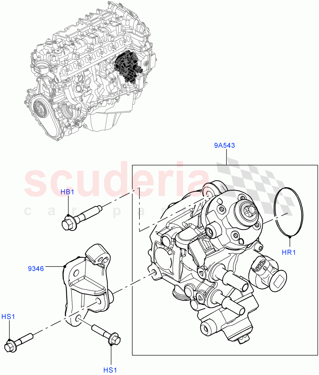 Fuel Injection Pump - Diesel (3.0L AJ20D6 Diesel High) ((V) FROMLA000001) of Land Rover Land Rover Range Rover (2012-2021) [3.0 I6 Turbo Diesel AJ20D6]