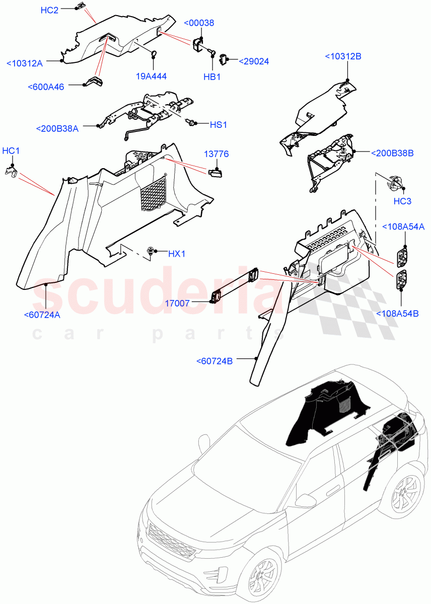 Side Trim (Luggage Compartment) (Itatiaia (Brazil)) of Land Rover Land Rover Range Rover Evoque (2019+) [2.0 Turbo Petrol AJ200P]
