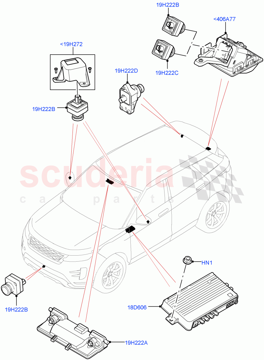 Camera Equipment (Halewood (UK)) ((V) TOLH999999) of Land Rover Land Rover Range Rover Evoque (2019+) [2.0 Turbo Petrol AJ200P]