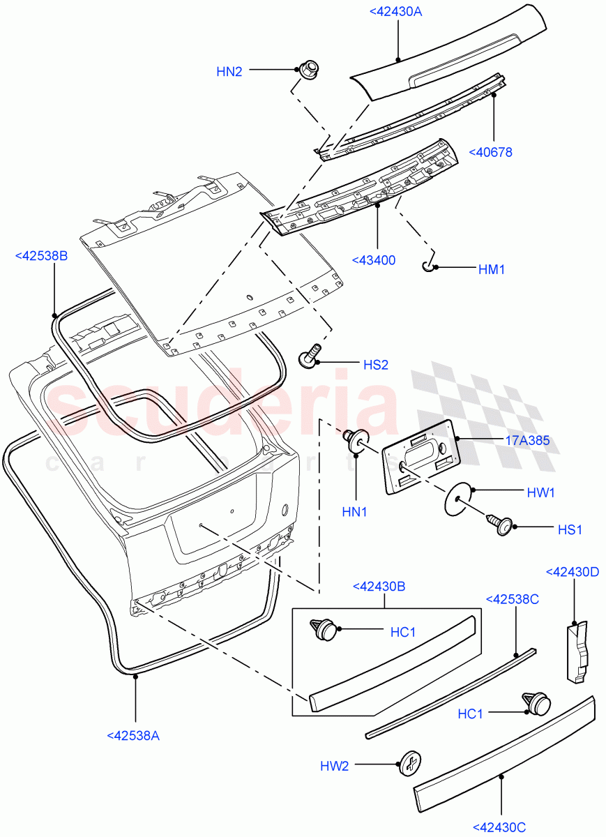 Luggage Compartment Door (Finisher And Seals) ((V) TO9A999999) of Land Rover Land Rover Range Rover Sport (2005-2009) [2.7 Diesel V6]