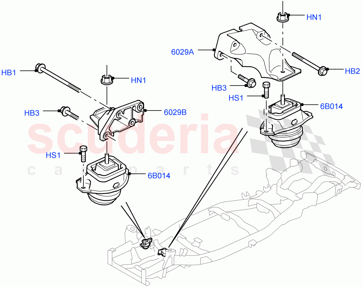 Engine Mounting (Cologne V6 4.0 EFI (SOHC)) ((V) FROMAA000001) of Land Rover Land Rover Discovery 4 (2010-2016) [4.0 Petrol V6]
