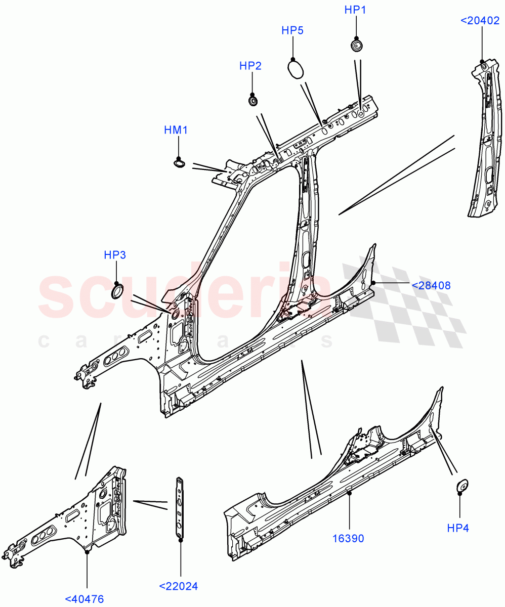 Side Panels - Inner (Inner - Front) of Land Rover Land Rover Range Rover Sport (2014+) [3.0 I6 Turbo Diesel AJ20D6]