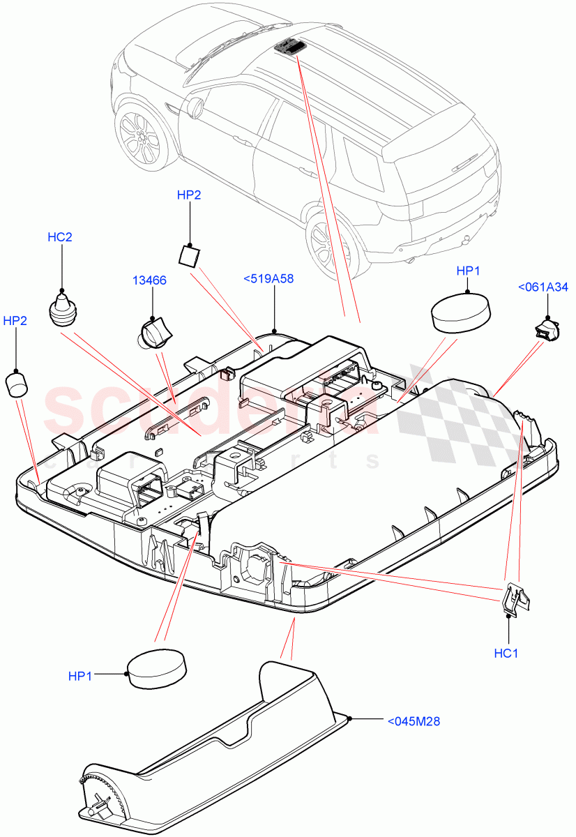 Console - Overhead (Halewood (UK)) of Land Rover Land Rover Discovery Sport (2015+) [2.0 Turbo Diesel]
